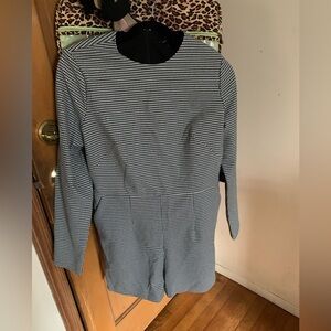 Express Black and White Houndstooth semi dressy romper